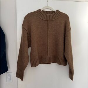 Elegant Tan Crew Neck Sweater